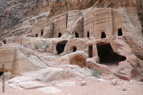 Ancient Tombs at Petra in Jordan