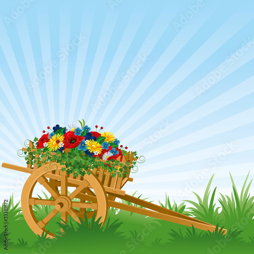 vintage wooden cart