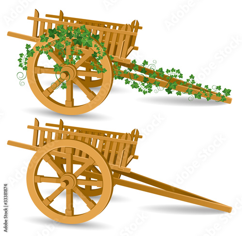 vintage wooden cart