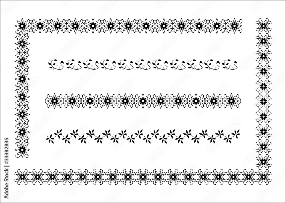 Set of border patterned elements Set of border patterned elements