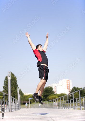 Athlete jumping at the park