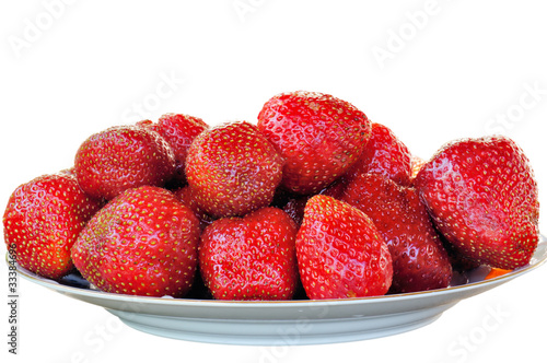 Fresh And Tasty Strawberries In Plate
