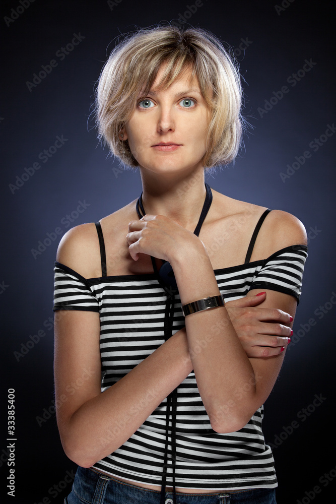 Naklejka premium Studio portrait of young female