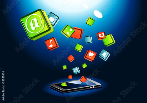 Wallpaper Mural smartphone with icons Torontodigital.ca