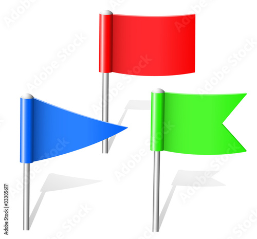 Color flag pins