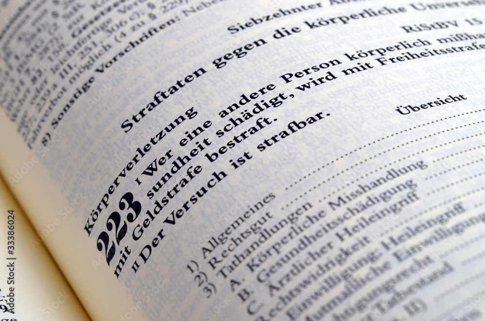 Körperverletzung im Strafgesetzbuch Körperverletzung im Strafgesetzbuch