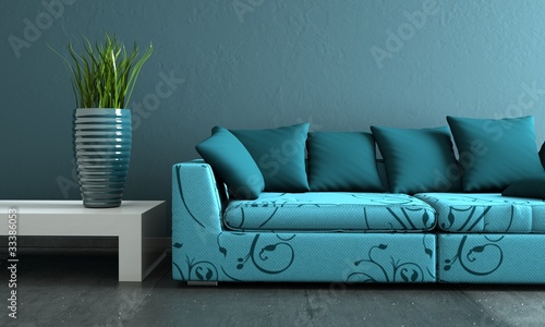 Wohndesign - Sofa azurblau photo