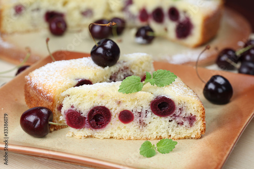 Black cherry sponge cake