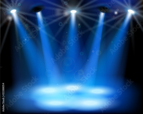 Stage lights. Vector illustration.