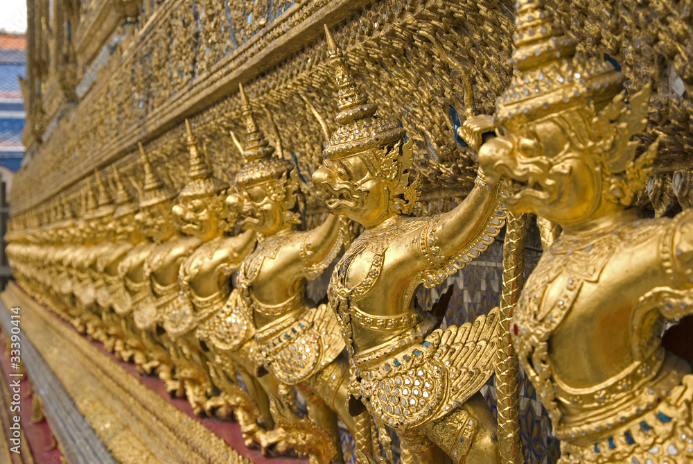 Golden Garuda statues at Wat Phra Kaew Golden Garuda statues at Wat Phra Kaew