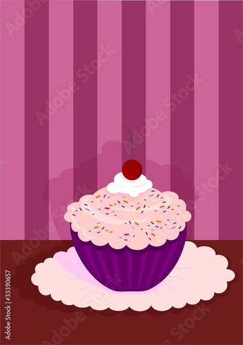 Cupcake with cherry