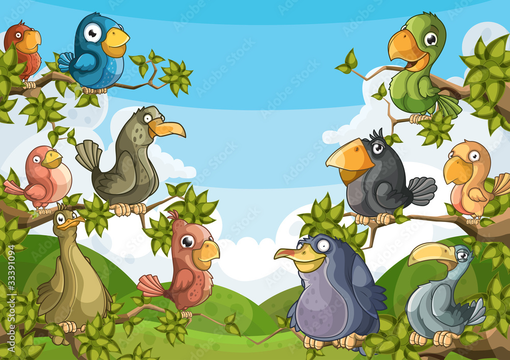 Obraz premium Birds in the trees