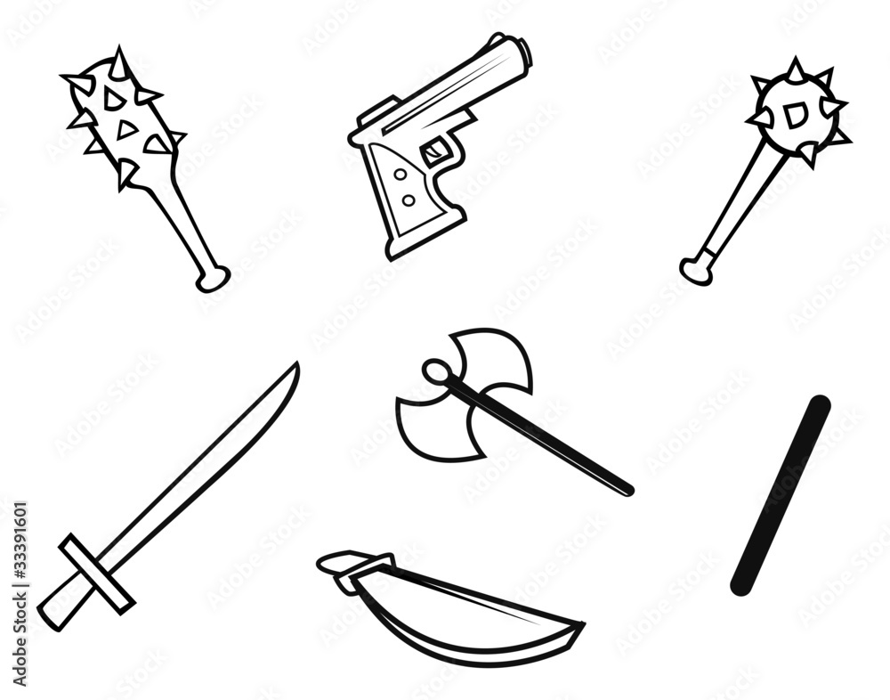 weapons outline weapons outline