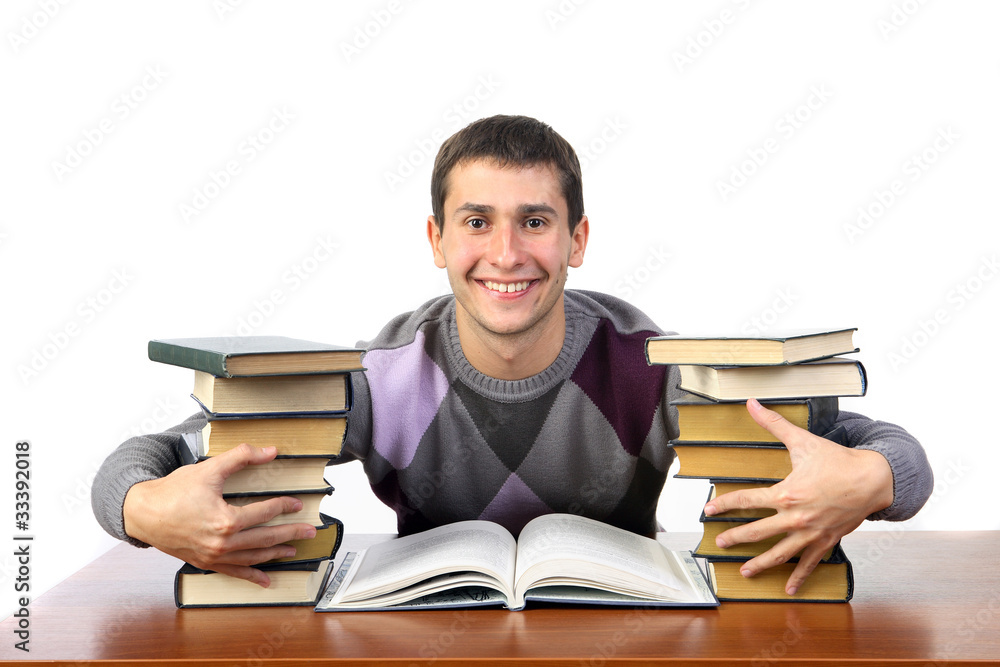 the guy is sitting among the books the guy is sitting among the books