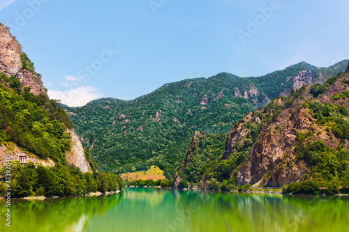 Landscape with mountains from Olt Valley in Romania