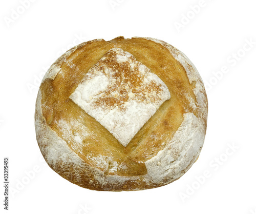 fresh calabrese bread on a white background