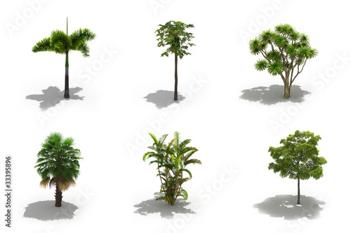 3d trees pack with shadows