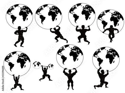 strong man lifting earth