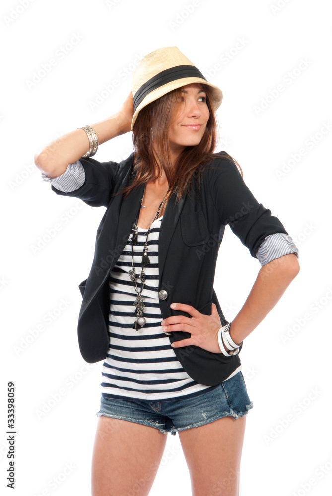Photo of young fashionable beautiful brunette woman Photo of young fashionable beautiful brunette woman