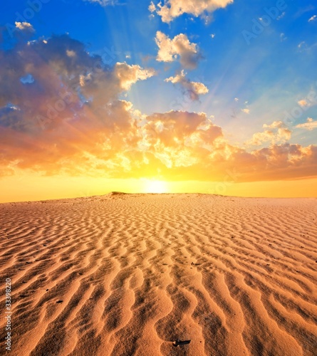 sand desert at the sunset
