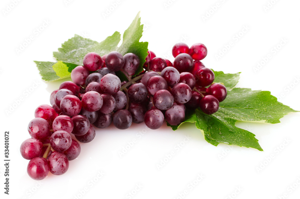 Pink grape isolated on white
