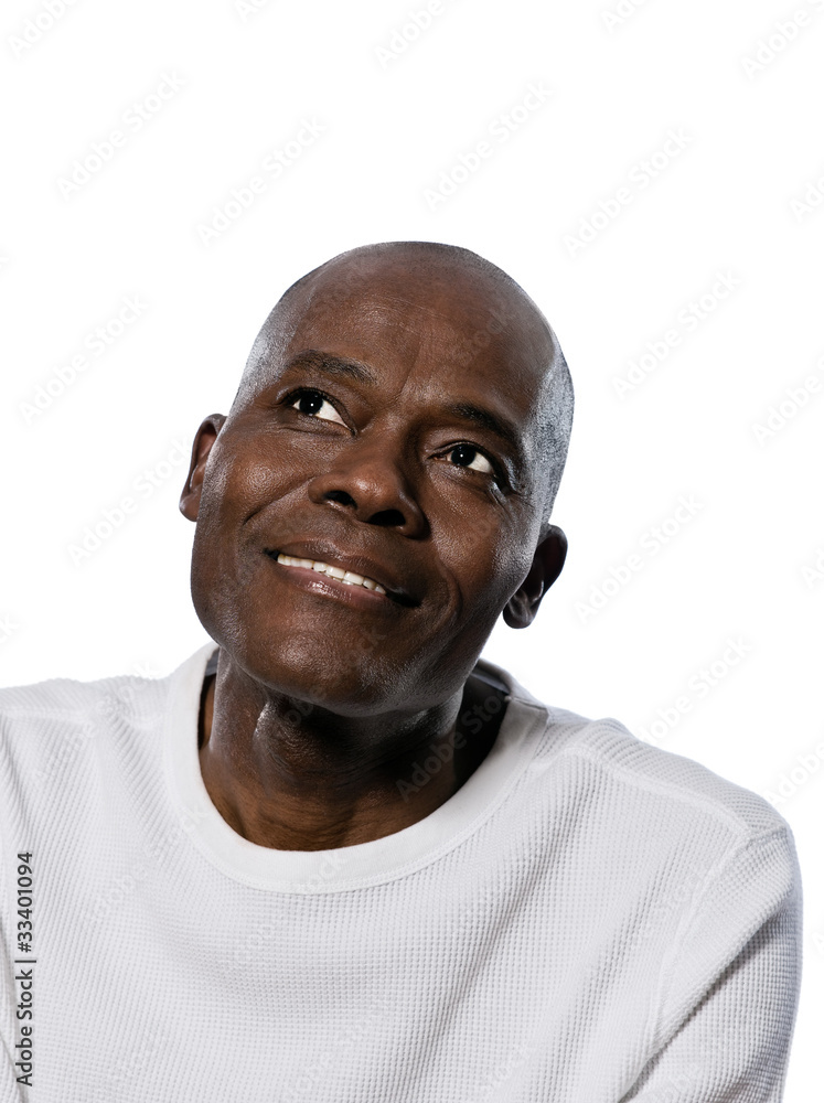 Thoughtful mature man looking up Thoughtful mature man looking up
