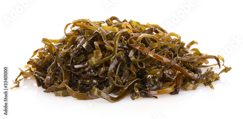 Sliced laminaria isolated on the white background