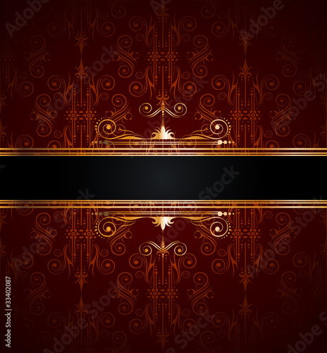 seamless wallpaper with golden decoration