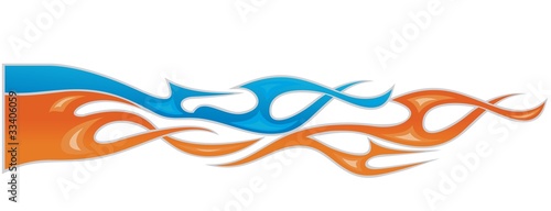 Vector Flames in Red and Blue