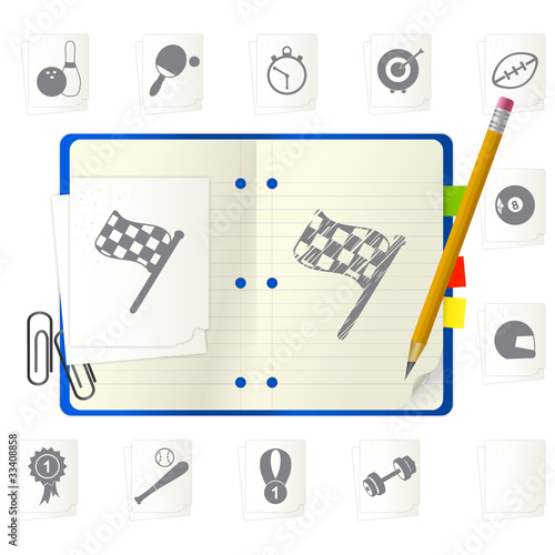 Notepad with icons