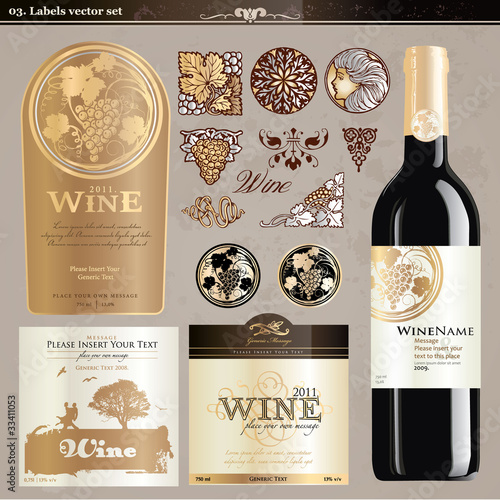 Wine labels set #33411053