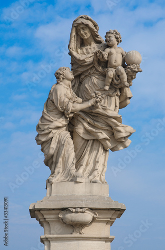 Prague - Holy Anne statue  Charles bridge  Prague