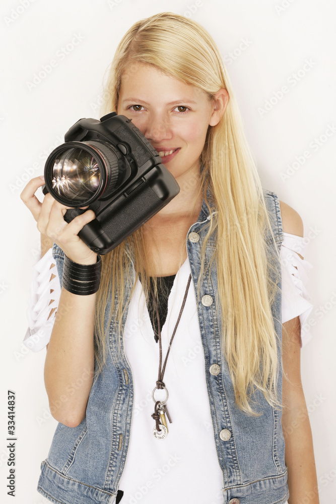 Fotografin mit Kamera