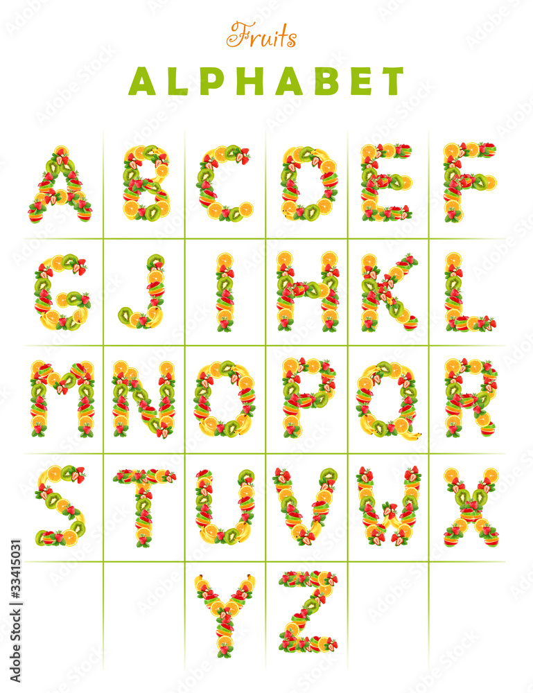 Alphabet from fruit Alphabet from fruit