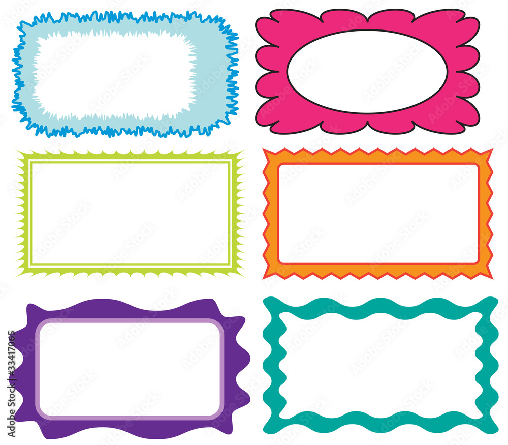 Set of colorful editable frames or stickers