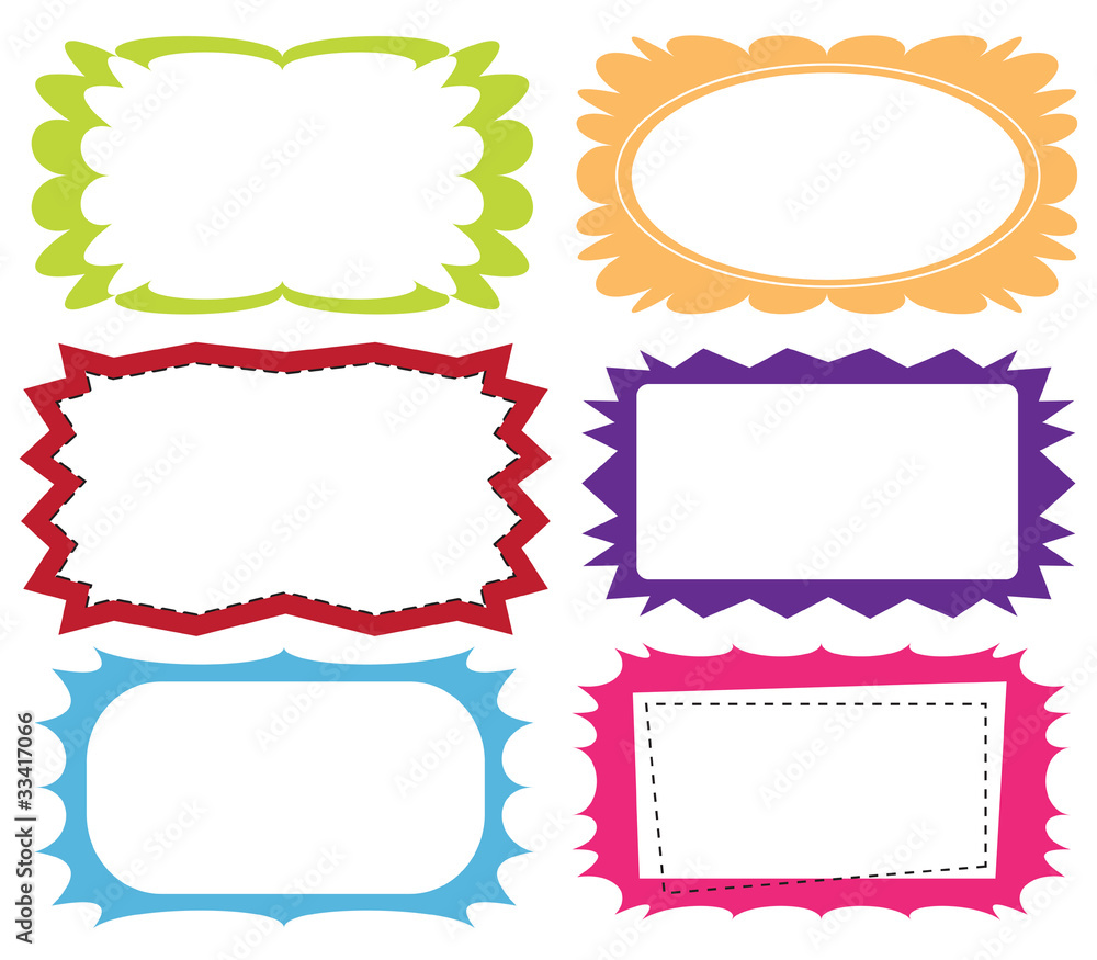Set of modern colorful editable frames