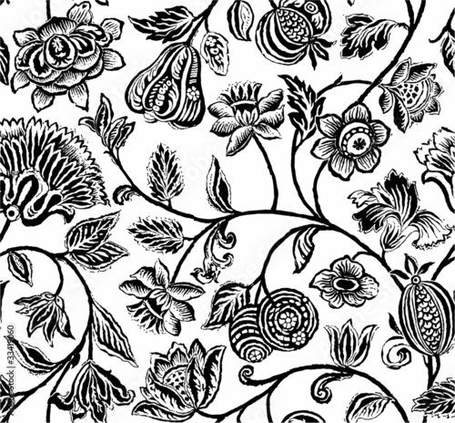 Seamless floral pattern in  bloom style