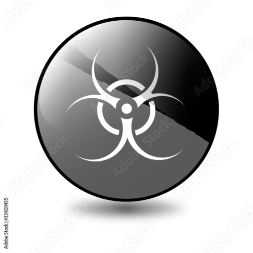 Biohazard sign with glossy black surface