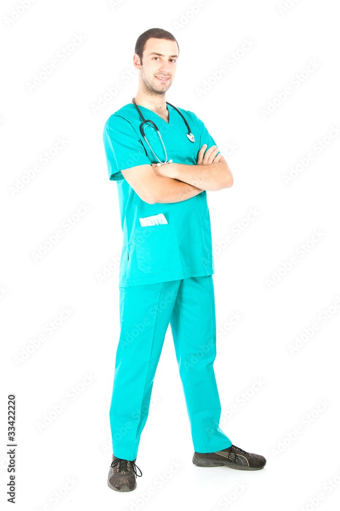Young doctor isolated on white background Young doctor isolated on white background