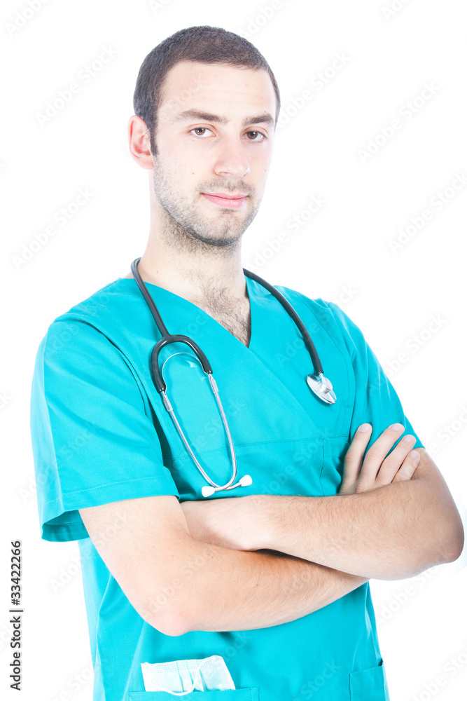 Young doctor isolated on white background Young doctor isolated on white background