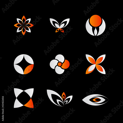 orange logo elements