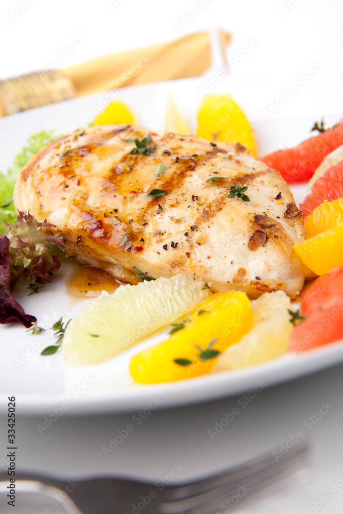 Grilled chicken breast and citrus salad Grilled chicken breast and citrus salad