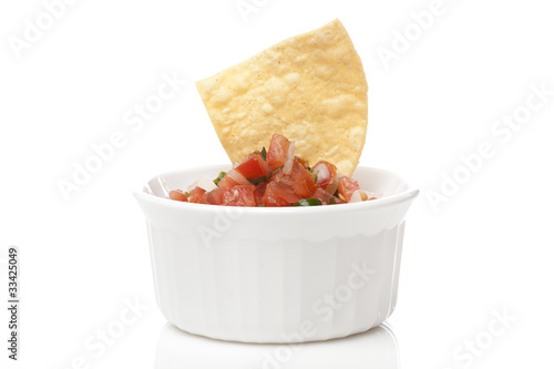 Chips and Fresh salsa in a bowl