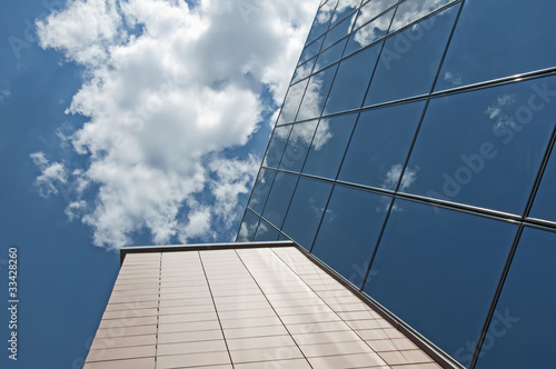 Office building on a blue sky