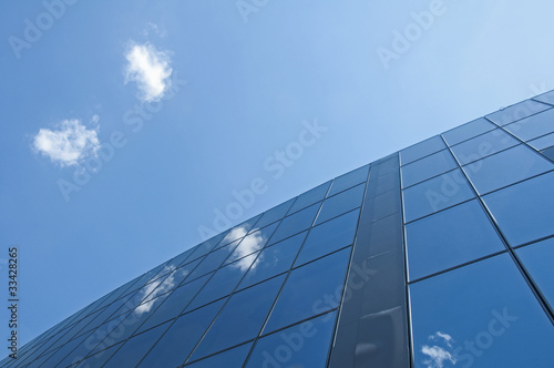 Office building on a blue sky