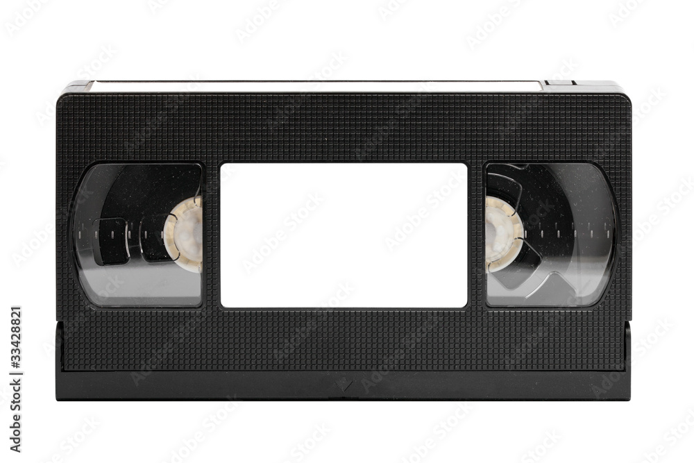 old video tape (cassette), isolated on white (clipping paths)