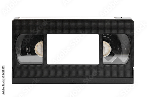 Canvas Print old video tape (cassette), isolated on white (clipping paths)