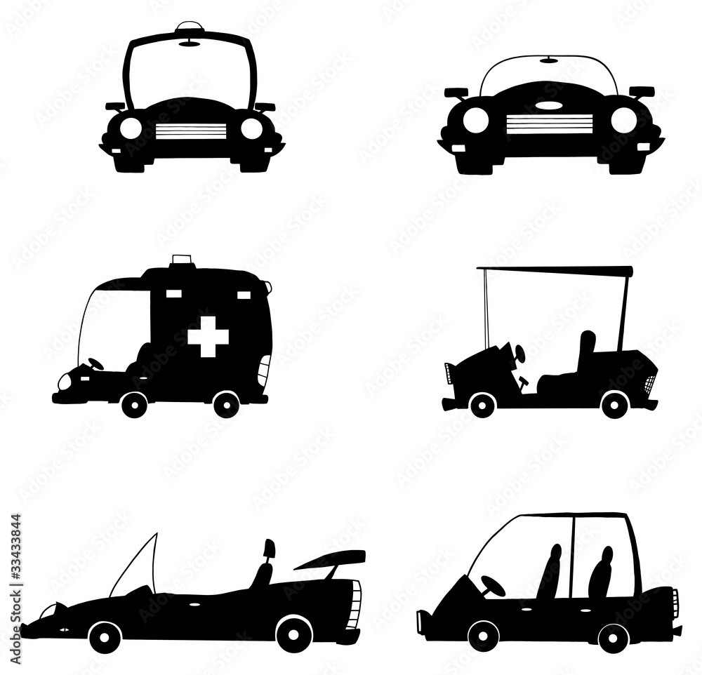 Fototapeta premium Black Cars-Vector Collection