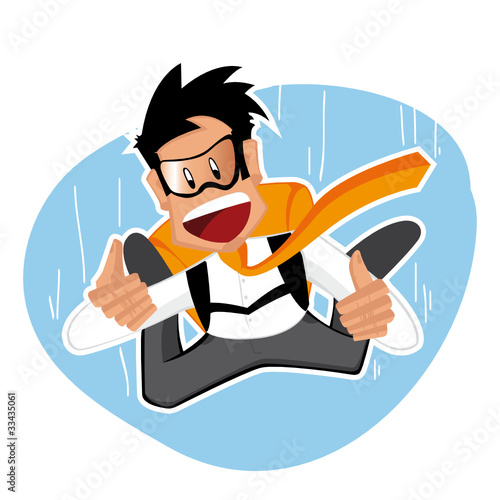 Homme affaire parachute