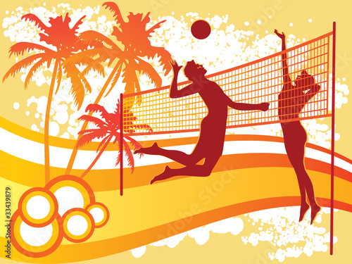 beach volley vector